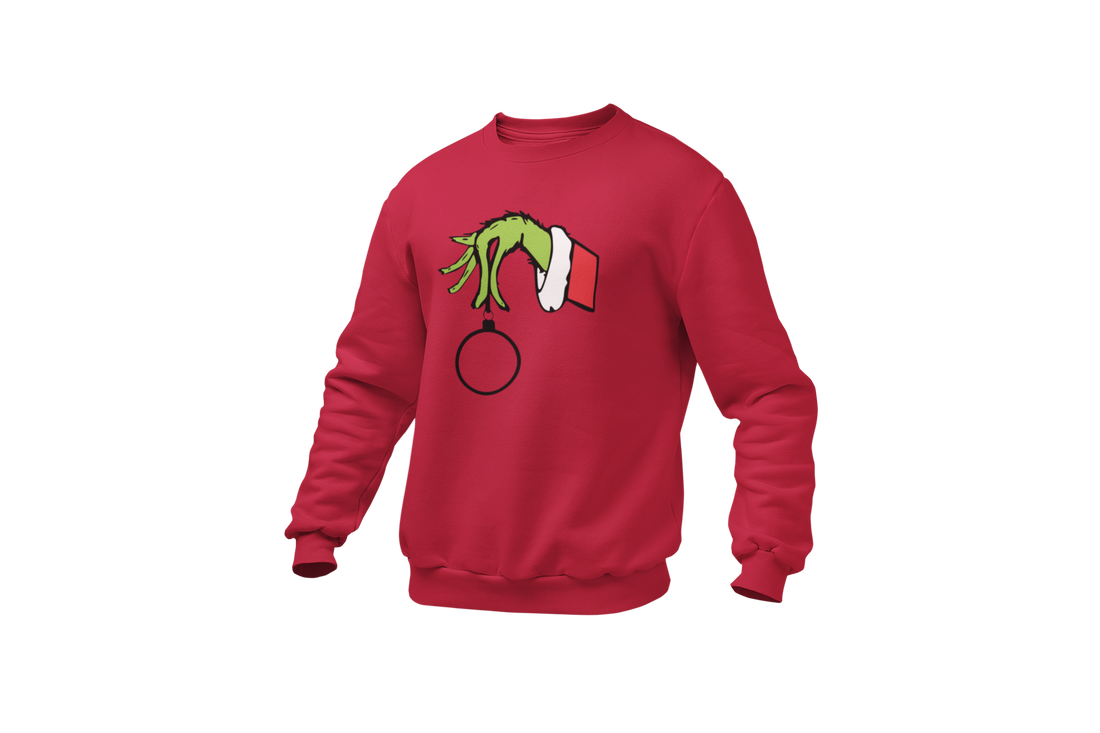 Grinch Hand Christmas Ornament Sweatshirt