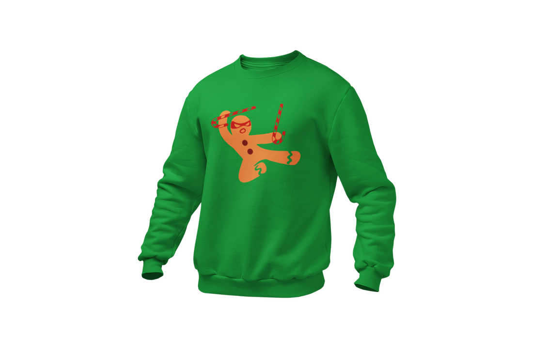 Ninja Gingerbread Man Christmas Sweatshirt
